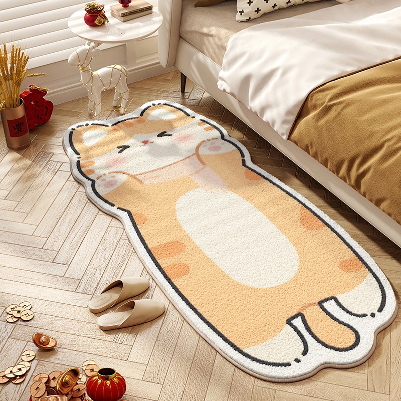 Baby Nursery Rug - Cute Cat Carpet Bedroom Bedside Floor