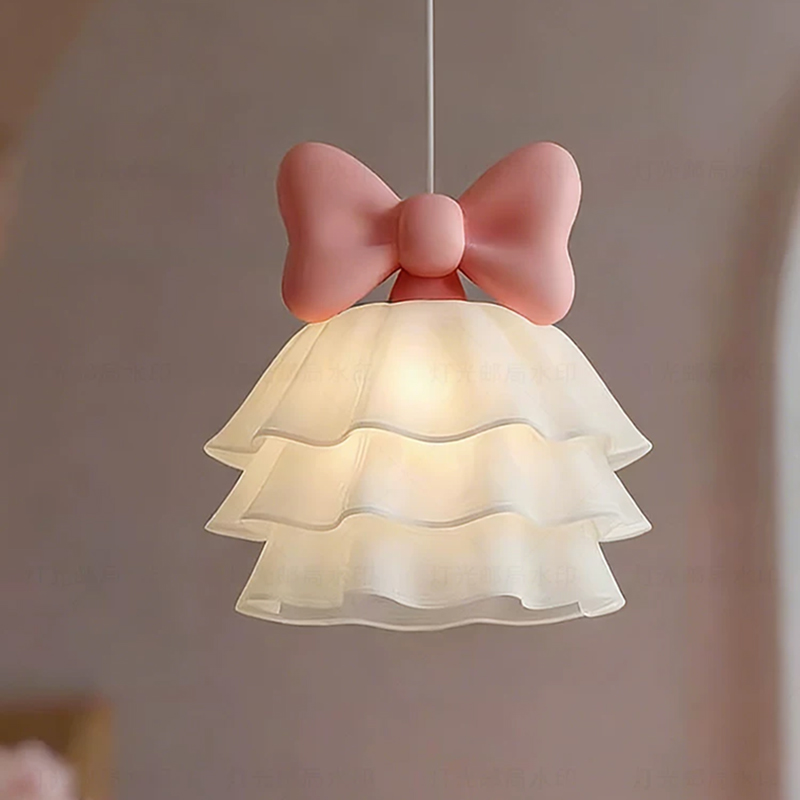Baby Nursery Hot Air Balloon - Pink Bow Children's Room Chandeliers Cute