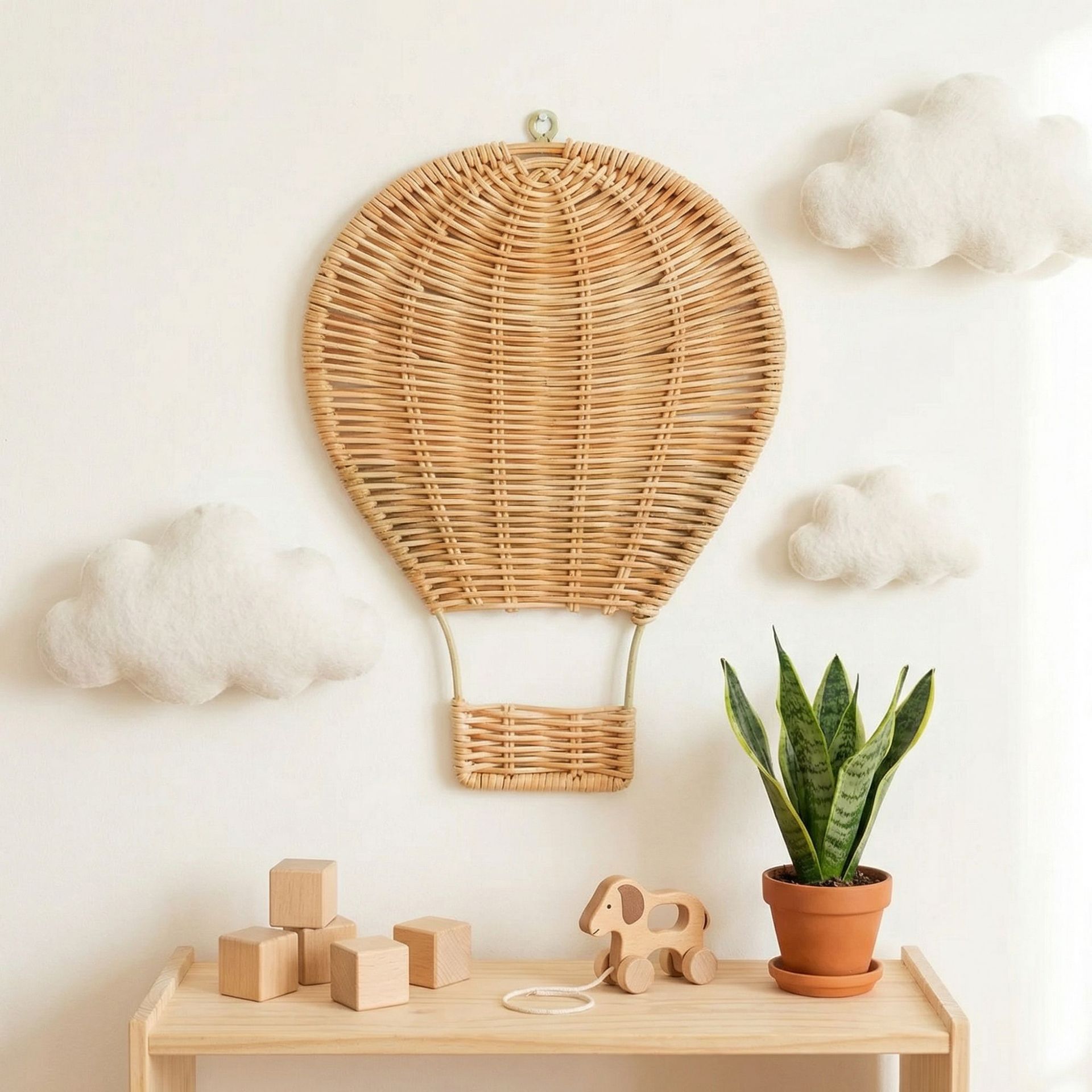 Baby Nursery Hot Air Balloon - Handmade Rattan Woven Hot Air Balloon