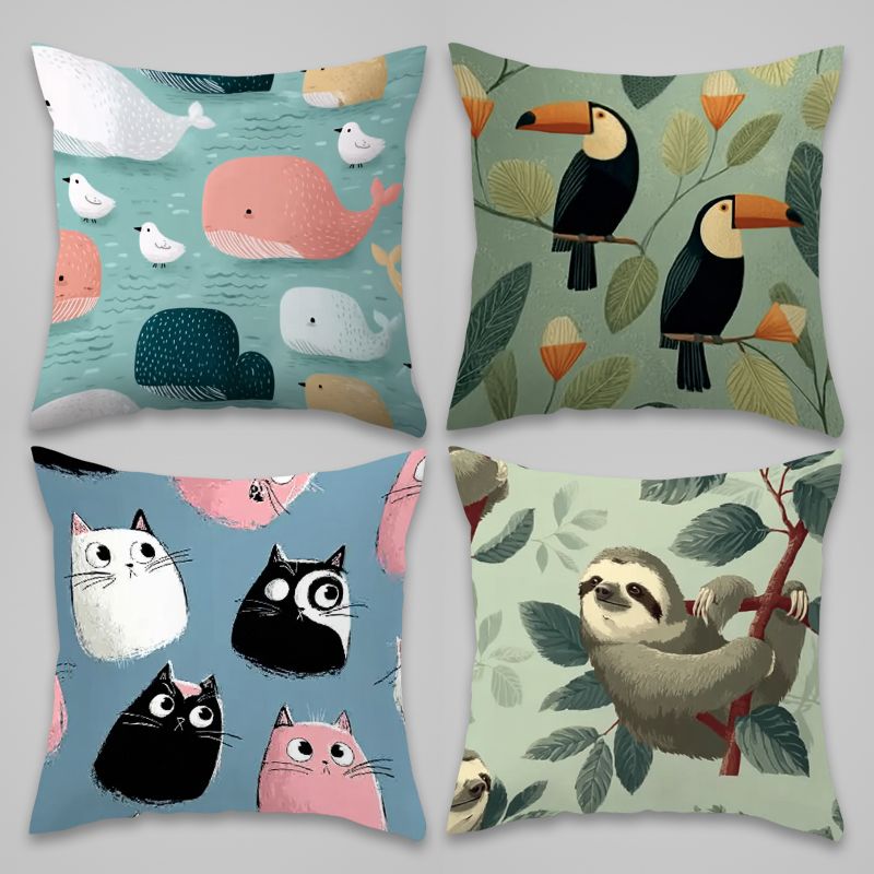 Baby Nursery Bedding Sets - 4 Piece Pillowcase Set Cute Animal