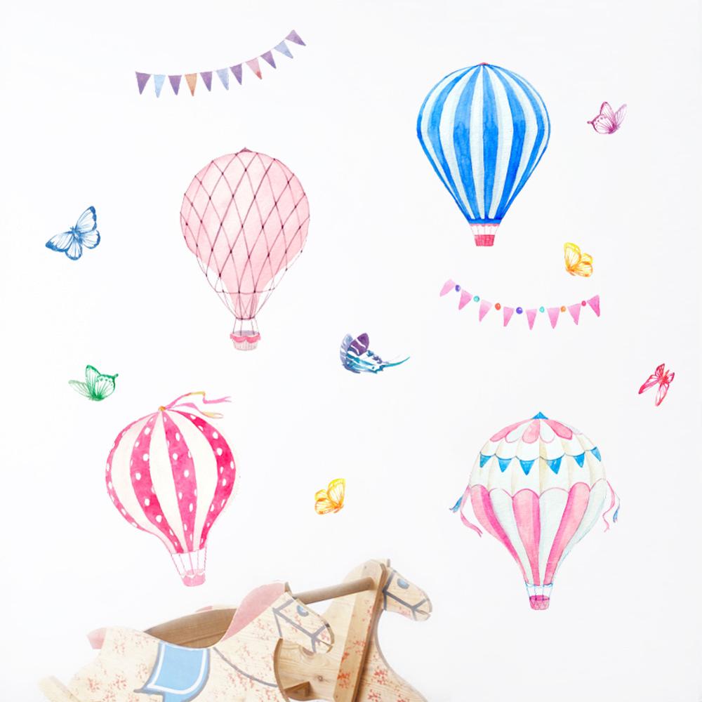 Baby Nursery Hot Air Balloon - Cartoon Hot Air Balloon Wall Sticker