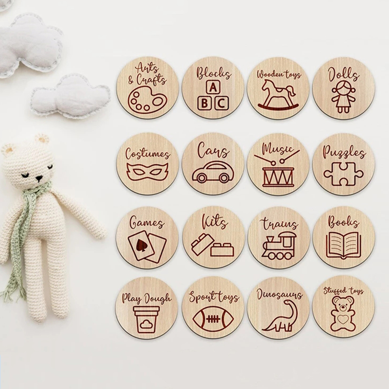 Baby Nursery Items - Gỗ Lưu Trữ Thẻ Mầm Non