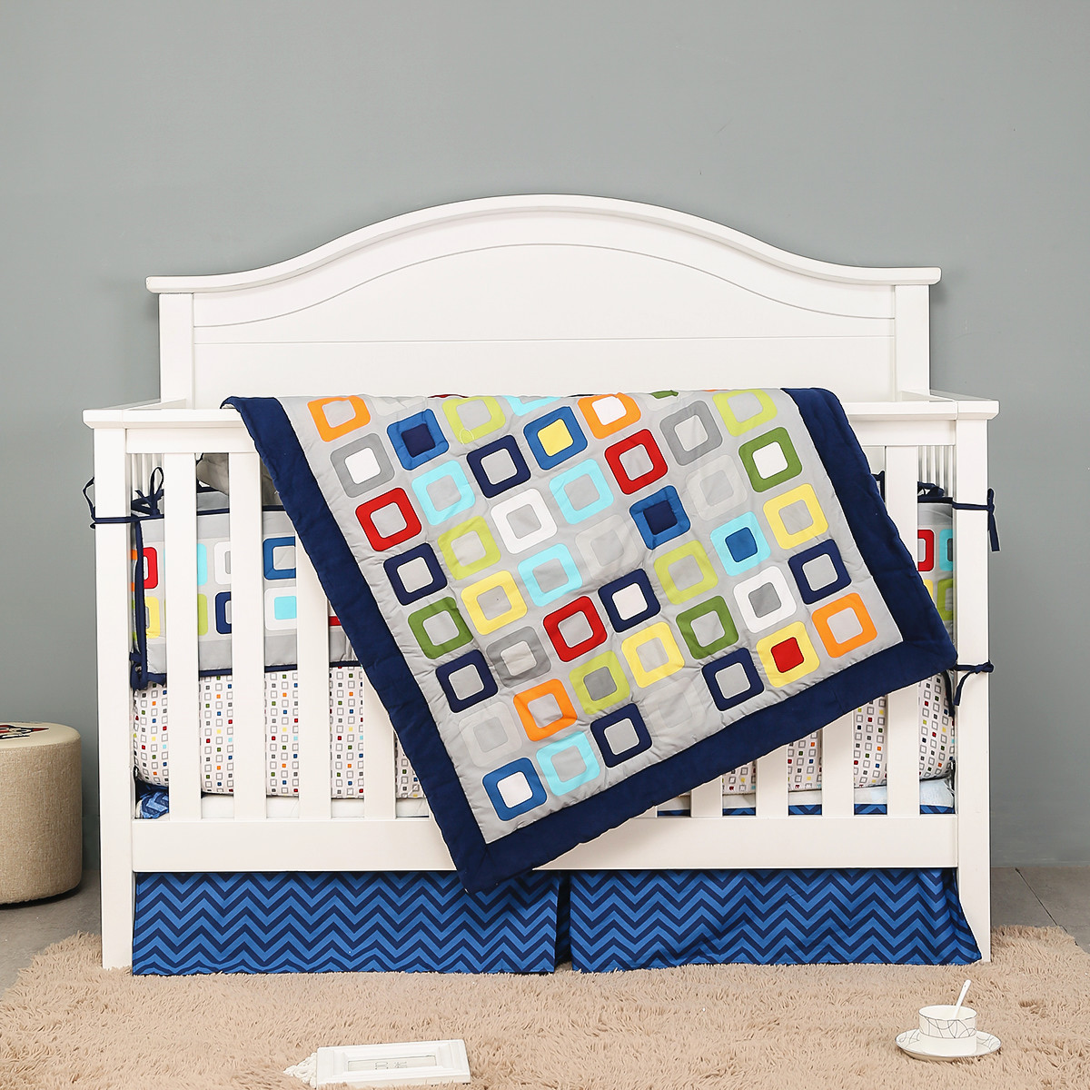 Baby Nursery Bedding Sets - 7Pcs Crib Bedding Set baby bed