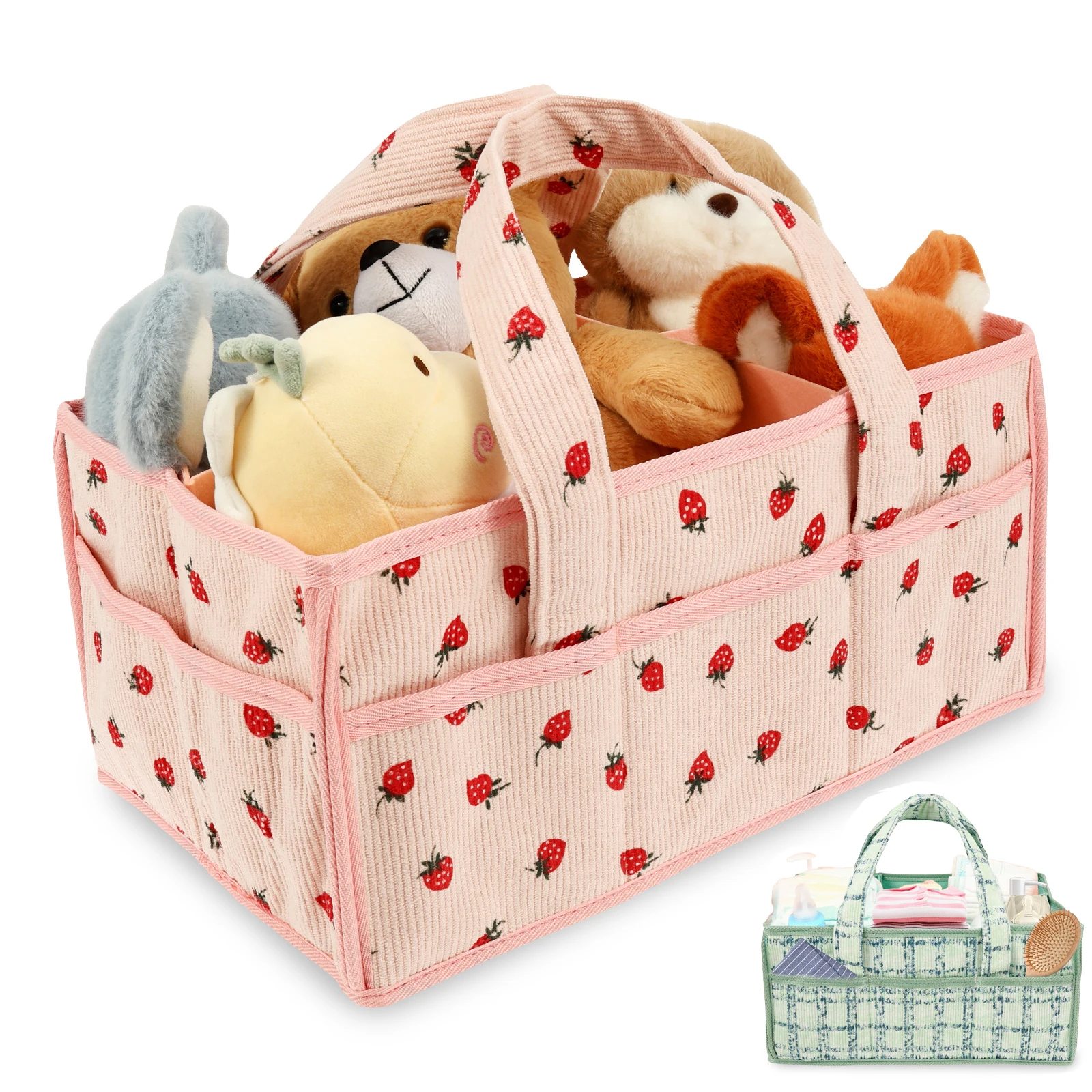 Baby Nursery Handles - Baby Diaper Caddy Bag Portable Nappy