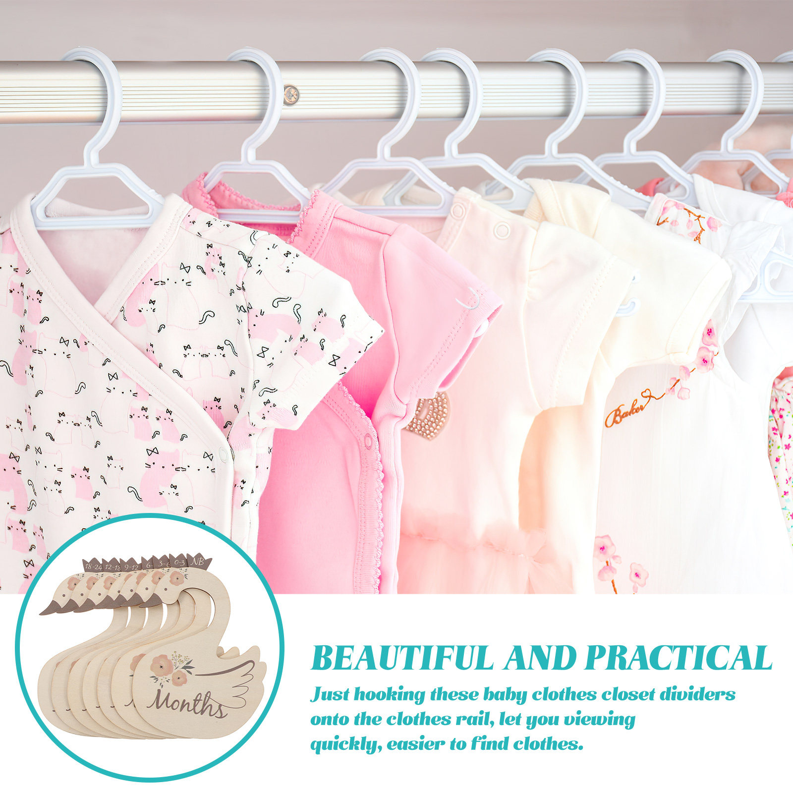 7Pcs Swan Baby Clothes Size Di - đánh giá và giá Closet Organizer Baby