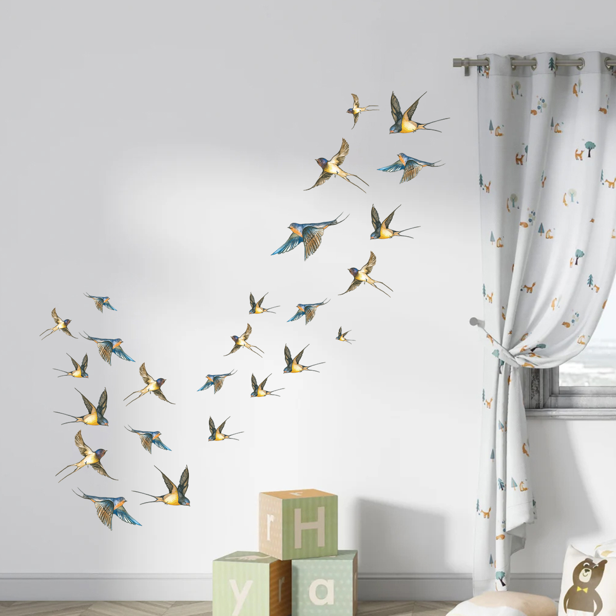 4Pcs Watercolor Multicolor Bir - đánh giá và giá Baby Nursery Furniture