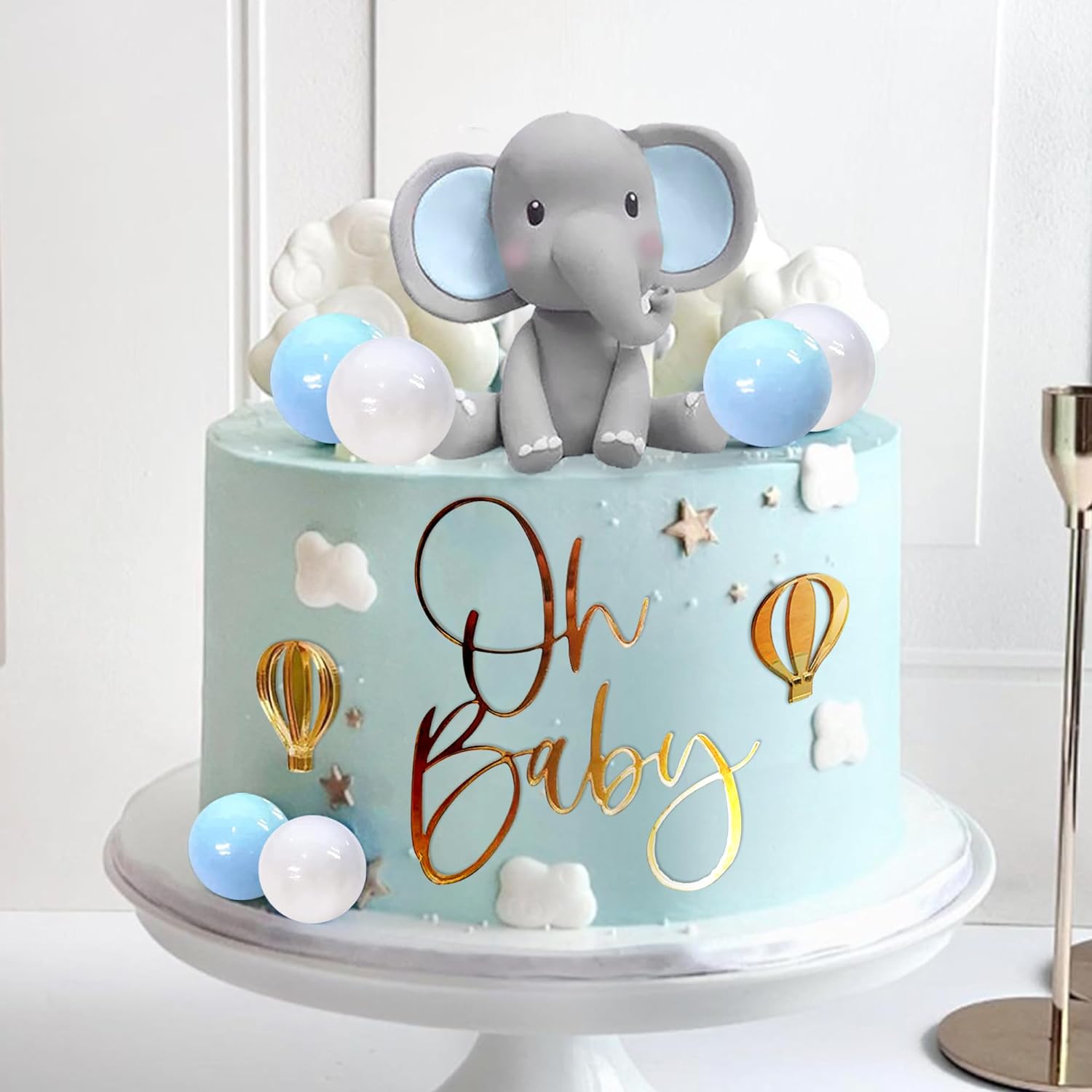Elephant Cake Decoration Baby  - đánh giá và giá Baby Nursery Hot Air Balloon