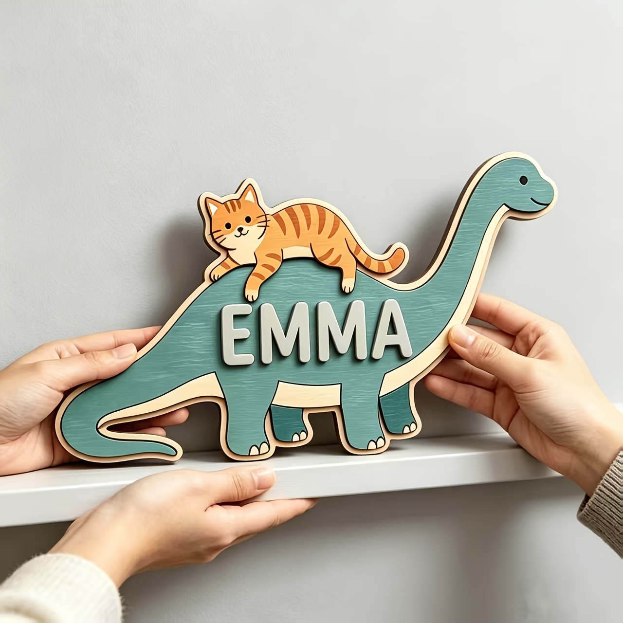 Personalized Cat Riding Dinosa - đánh giá và giá Baby Nursery Room