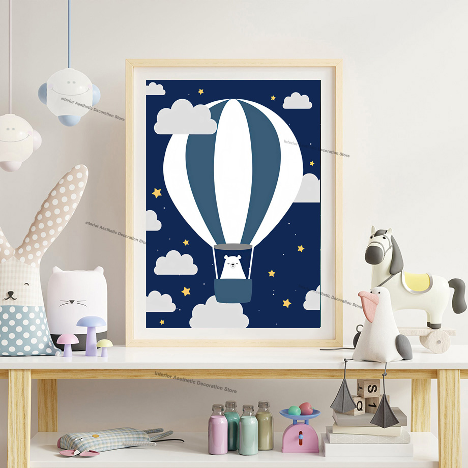 Cartoon Hot Air Balloon Rocket - đánh giá và giá Baby Nursery Hot Air Balloon