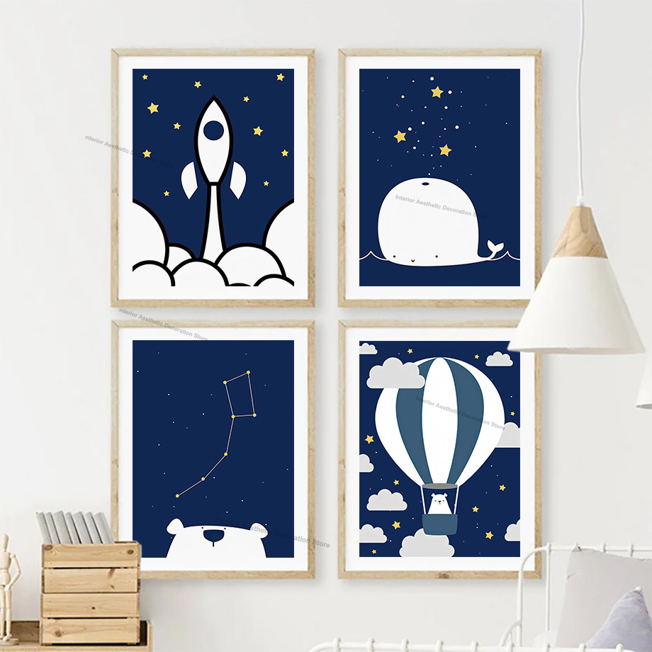 Cartoon Hot Air Balloon Rocket - đánh giá và giá Baby Nursery Hot Air Balloon