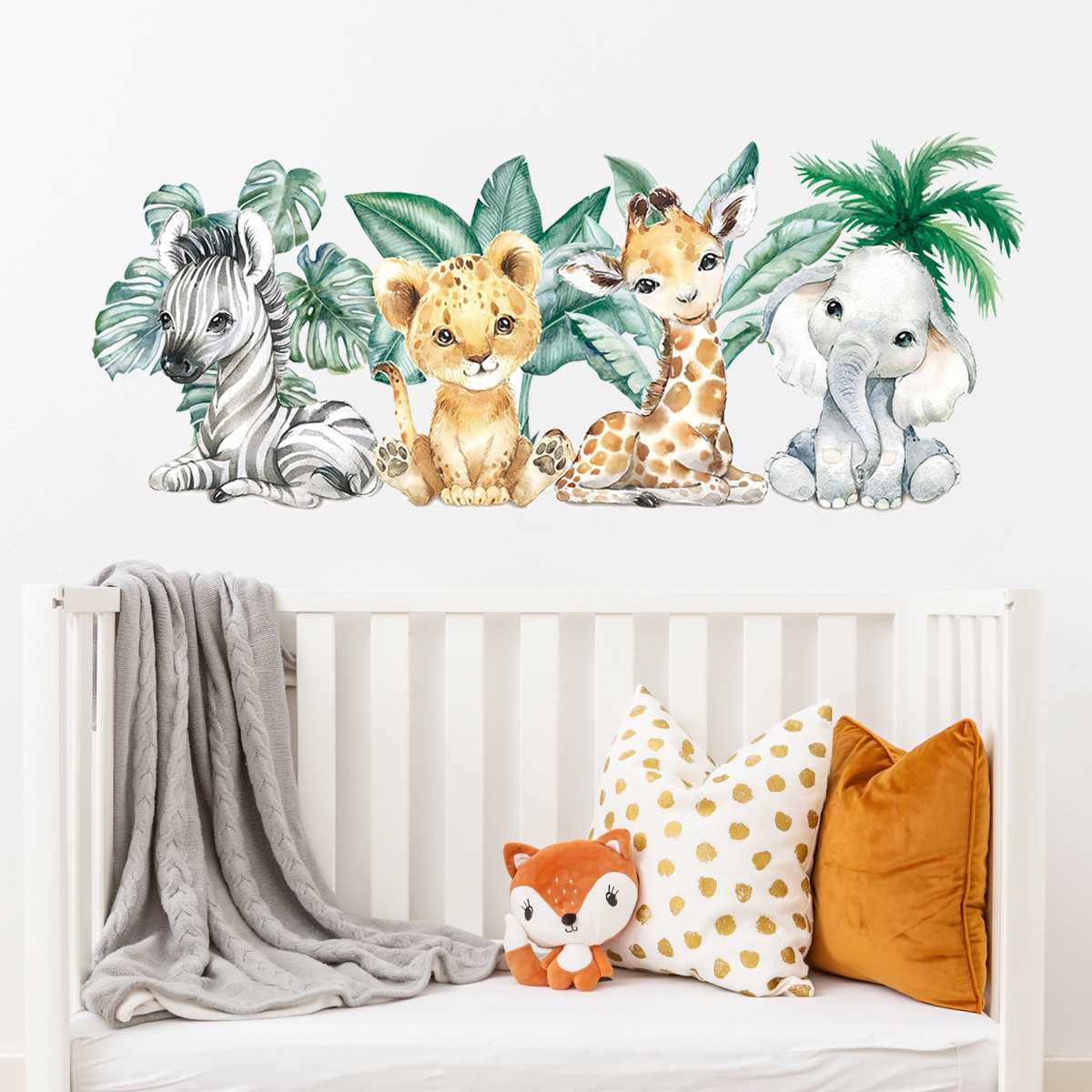 Cartoon Cute Jungle Animals Wa - đánh giá và giá Baby Nursery Jungle Animals