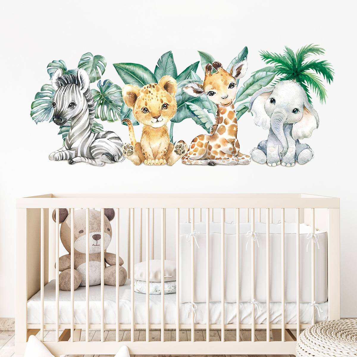 Cartoon Cute Jungle Animals Wa - đánh giá và giá Baby Nursery Jungle Animals