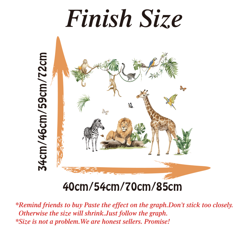 Large Jungle Animal Tropical L - đánh giá và giá Baby Nursery Jungle Animals