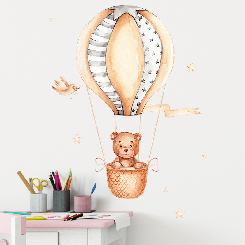Balo Gấu Khí Cầu Khí Nóng Dán  - đánh giá và giá Baby Nursery Hot Air Balloon