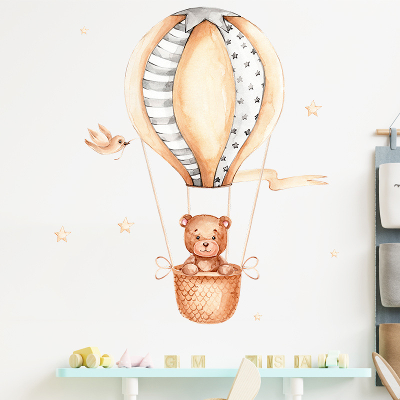 Balo Gấu Khí Cầu Khí Nóng Dán  - đánh giá và giá Baby Nursery Hot Air Balloon