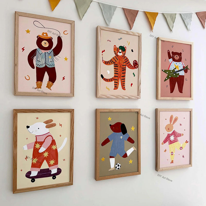 Funny Cartoon Animal Nursery W - đánh giá và giá Baby Nursery Animal Prints