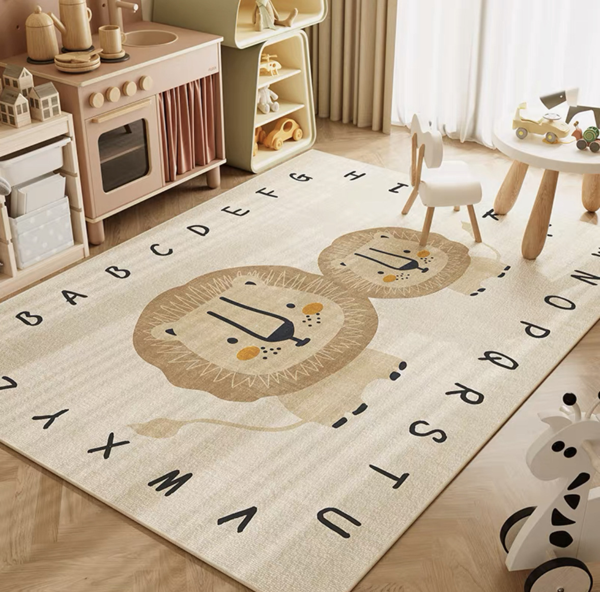 VIKAMA Neutral Cartoon Lion Ba - đánh giá và giá Baby Nursery Rug