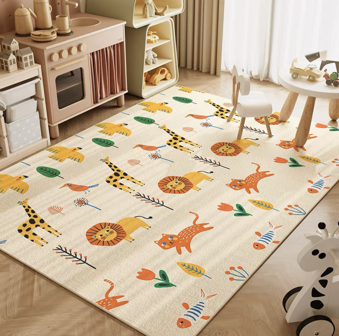 VIKAMA Neutral Cartoon Lion Ba - đánh giá và giá Baby Nursery Rug