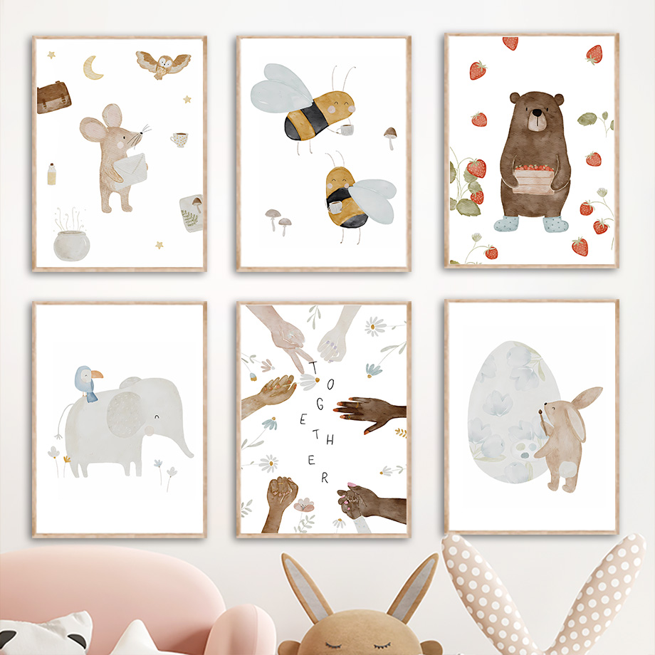 Boho Animals Friend Elephant R - đánh giá và giá Baby Nursery Animal Prints