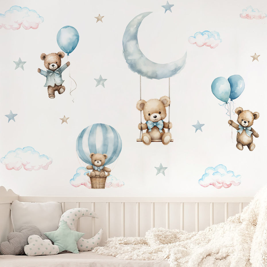 Watercolor Bear Hot Air Balloo - đánh giá và giá Baby Nursery Furniture