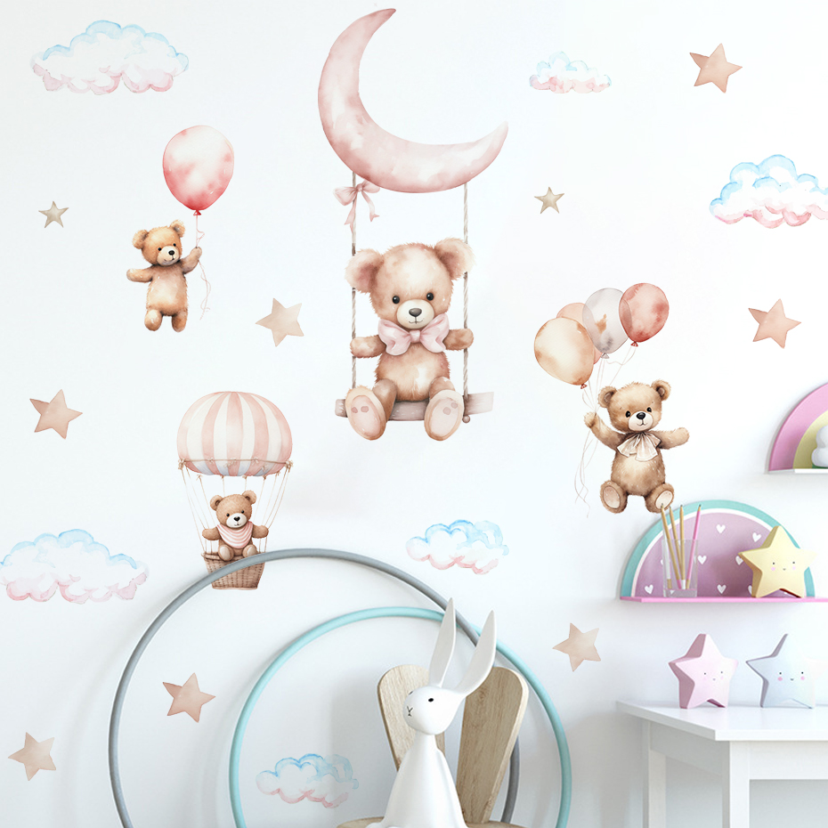 Watercolor Bear Hot Air Balloo - đánh giá và giá Baby Nursery Furniture