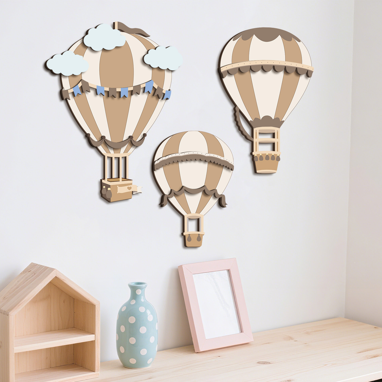 Neutral Hot Air Balloon Wooden - đánh giá và giá Baby Nursery Hot Air Balloon