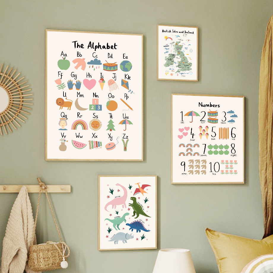 Animal World Map Dinosaur Alph - đánh giá và giá Baby Nursery Animal Prints