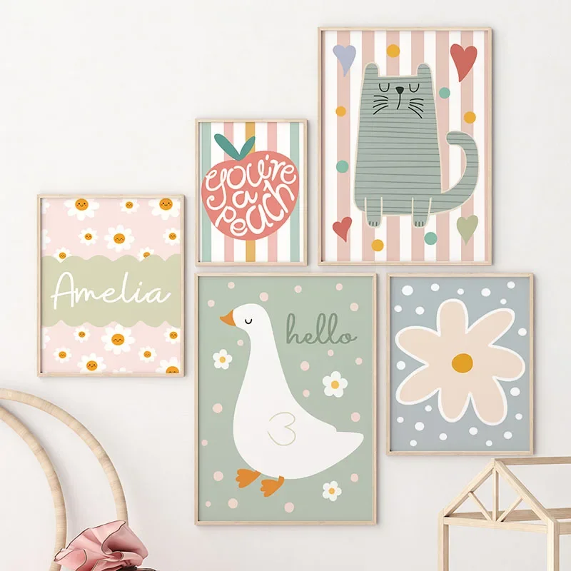 Cartoon Cat Duck Bird Apple Cu - đánh giá và giá Baby Nursery Room