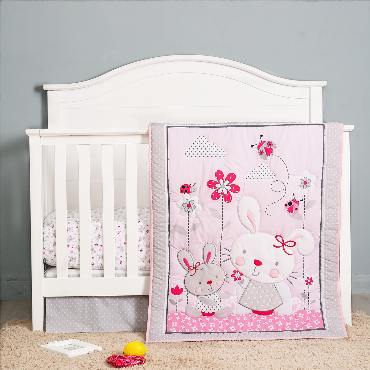 3Pcs NewBorn Baby Crib Bedding - đánh giá và giá Baby Nursery Bedding Sets