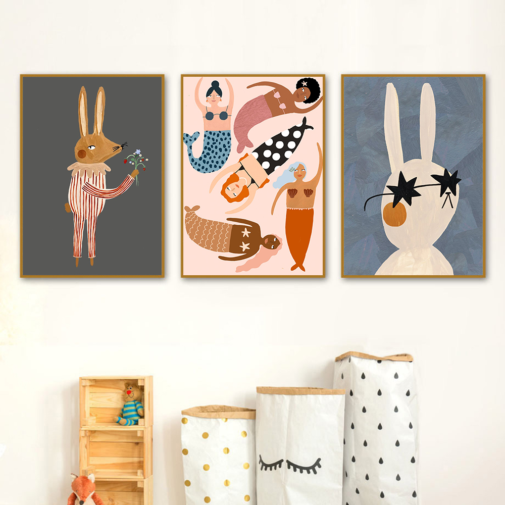 1PC Frameless  Funny Cartoon R - đánh giá và giá Baby Nursery Quotes Wall Art