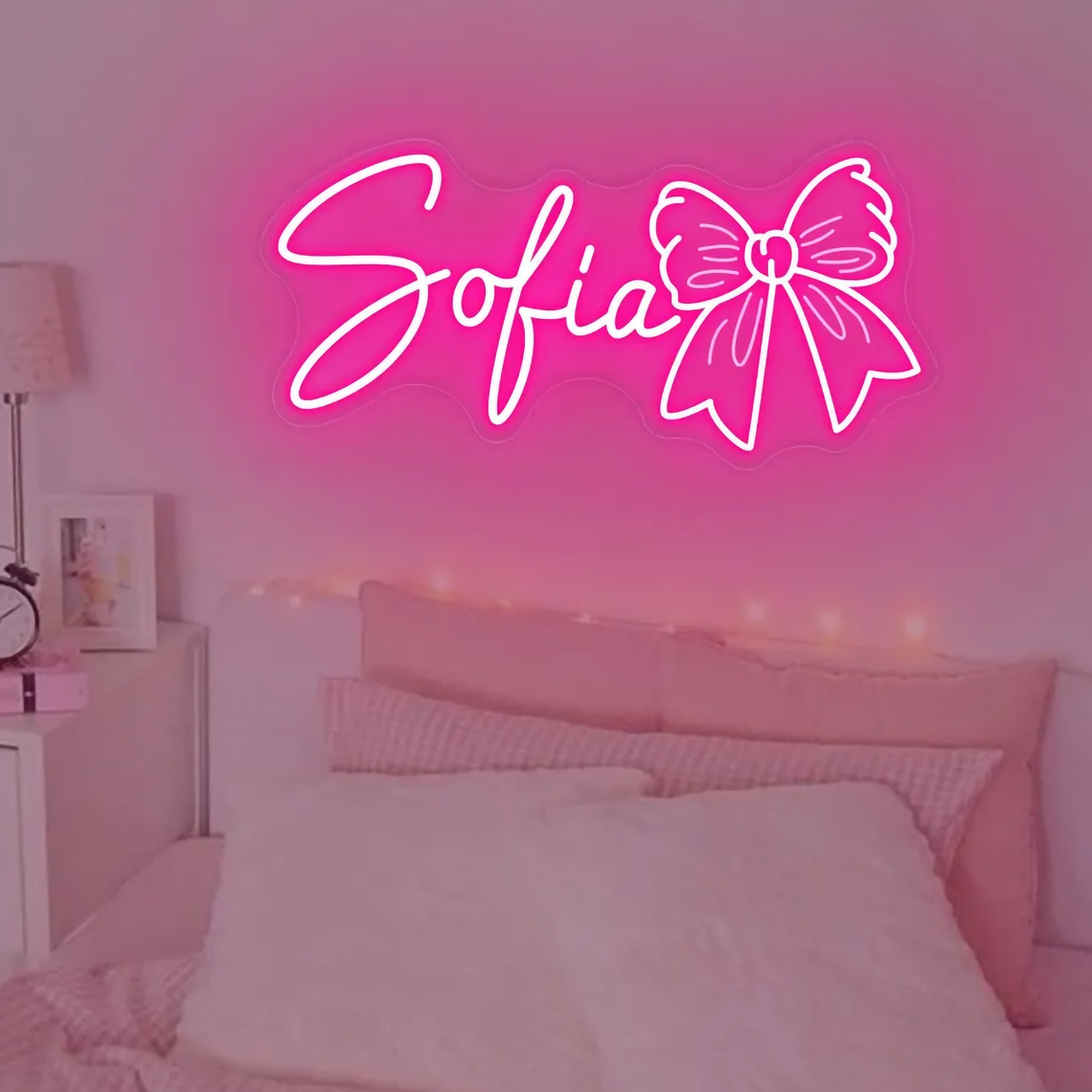 Custom Bow Name Neon Sign for  - đánh giá và giá Baby Nursery Room