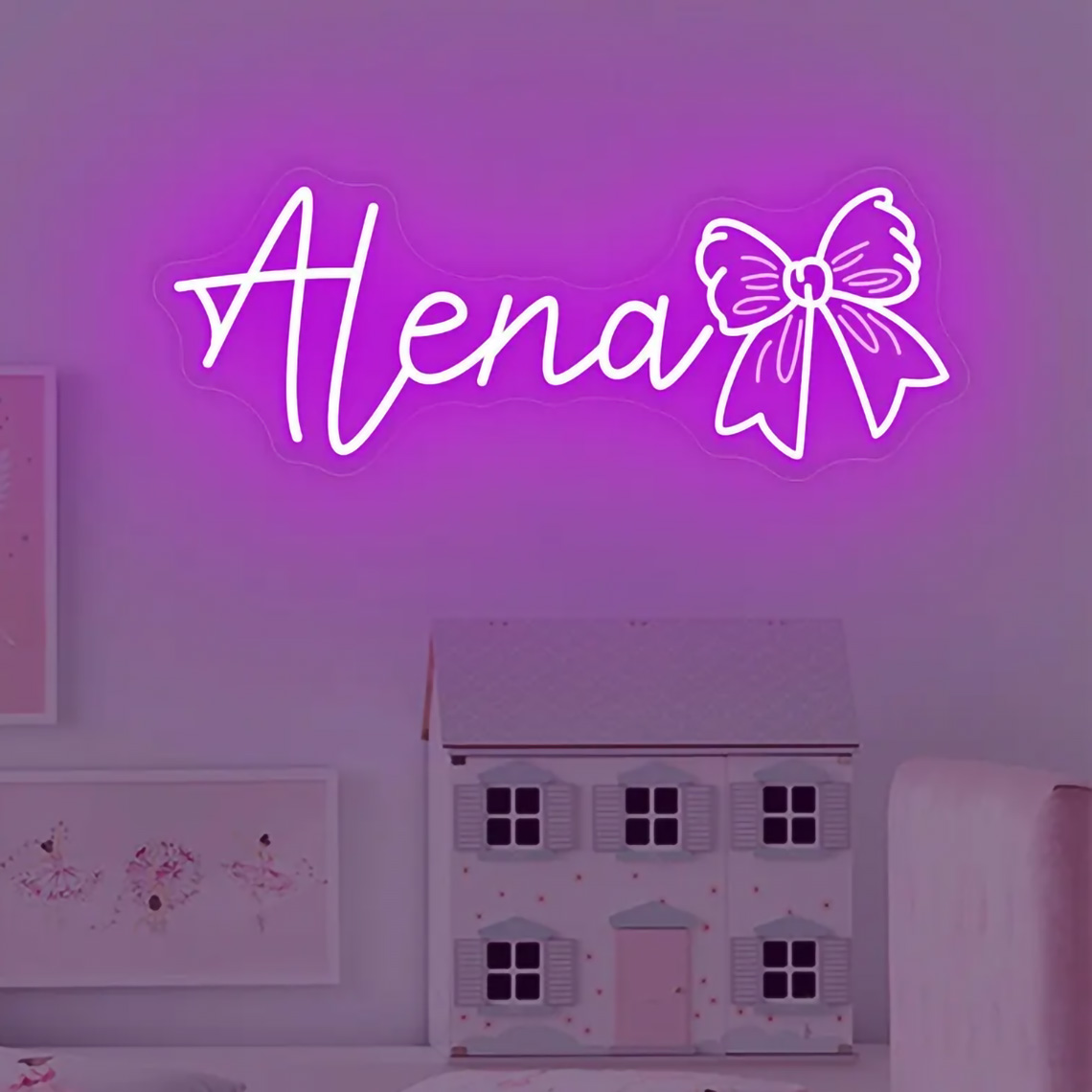 Custom Bow Name Neon Sign for  - đánh giá và giá Baby Nursery Room