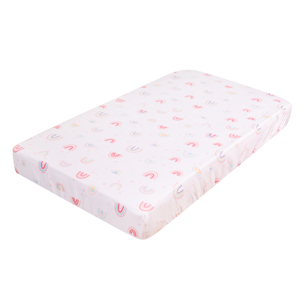 3Pcs Rainbow Baby Infant Crib  - đánh giá và giá Baby Nursery Bedding Sets
