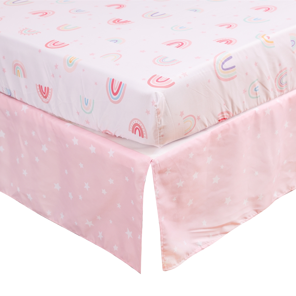 3Pcs Rainbow Baby Infant Crib  - đánh giá và giá Baby Nursery Bedding Sets