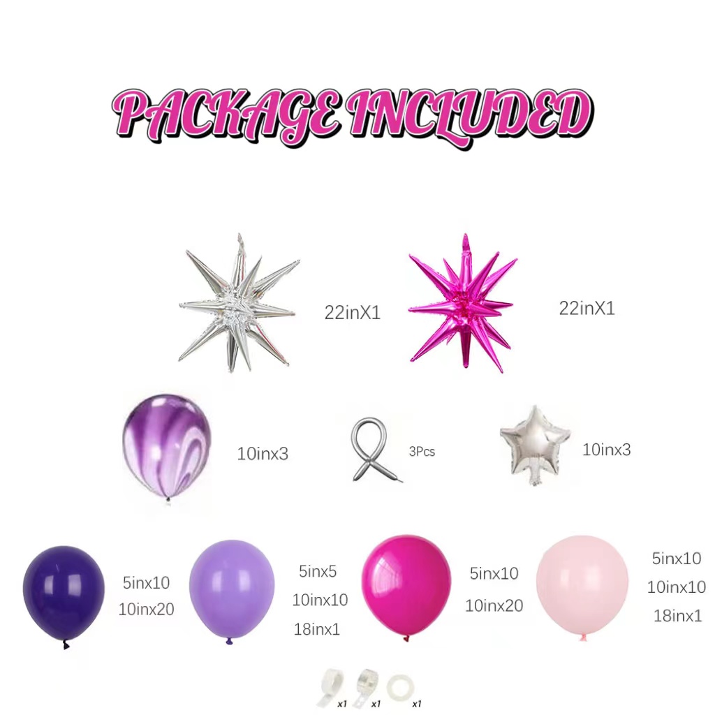 111Pcs Hot Pink Purple Latex B - đánh giá và giá Baby Nursery Hot Air Balloon