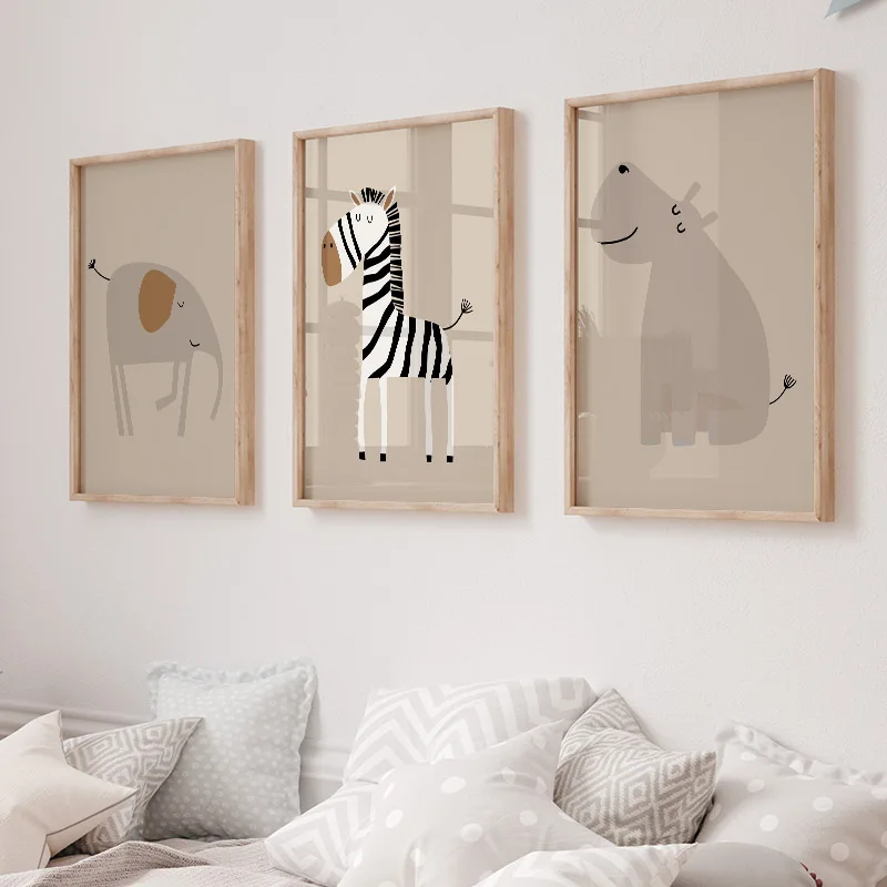 1PC Frameless Lion Tiger Eleph - đánh giá và giá Baby Nursery Jungle Animals