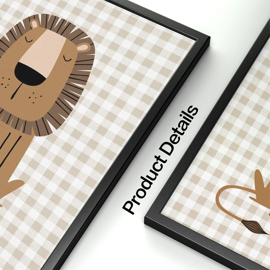 1PC Frameless Lion Tiger Eleph - đánh giá và giá Baby Nursery Jungle Animals