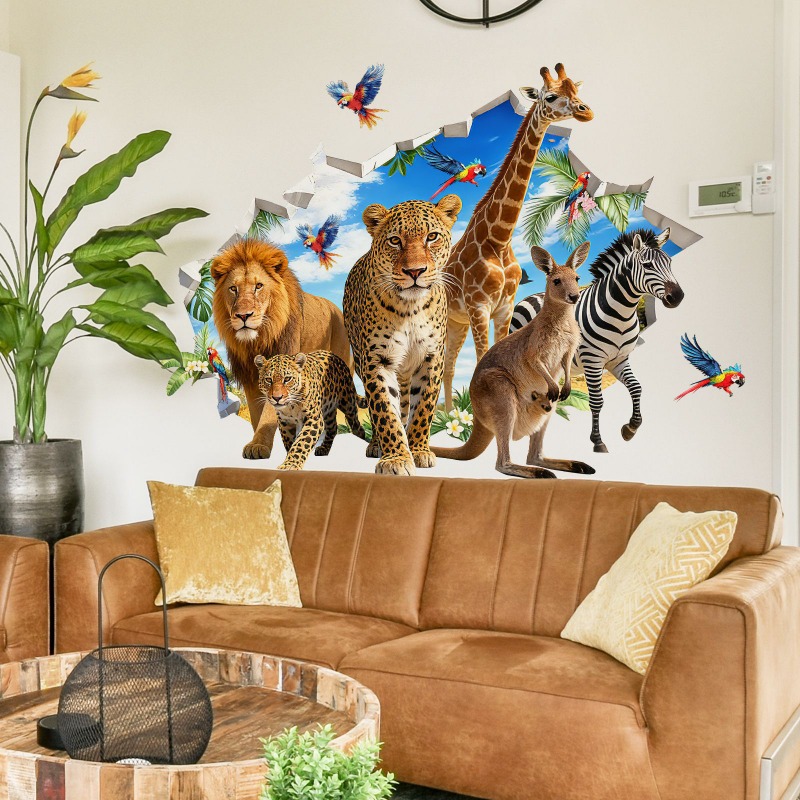 Large Jungle Animal Tropical L - đánh giá và giá Baby Nursery Jungle Animals