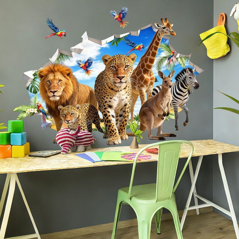 Large Jungle Animal Tropical L - đánh giá và giá Baby Nursery Jungle Animals