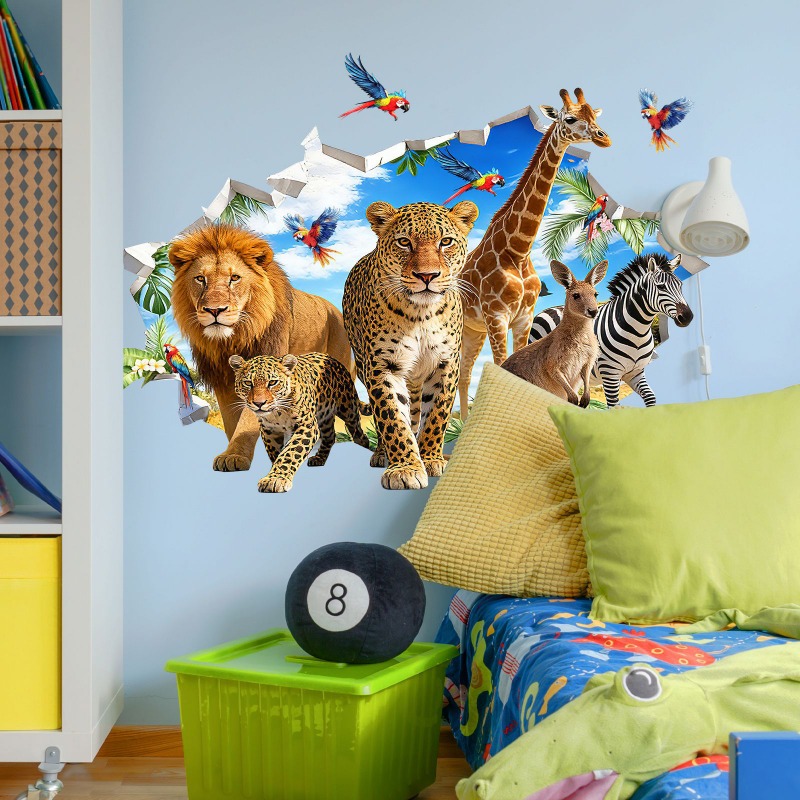 Large Jungle Animal Tropical L - đánh giá và giá Baby Nursery Jungle Animals