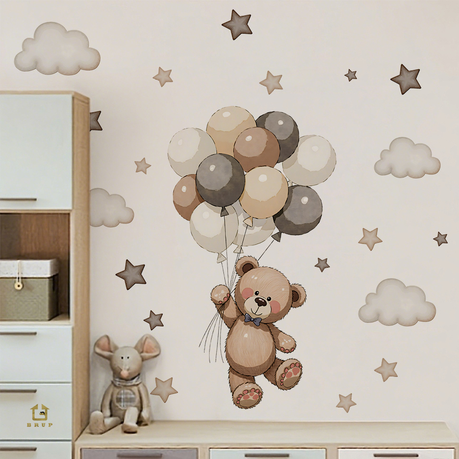 Adorable Teddy Bear Wall Decal - đánh giá và giá Baby Nursery Furniture