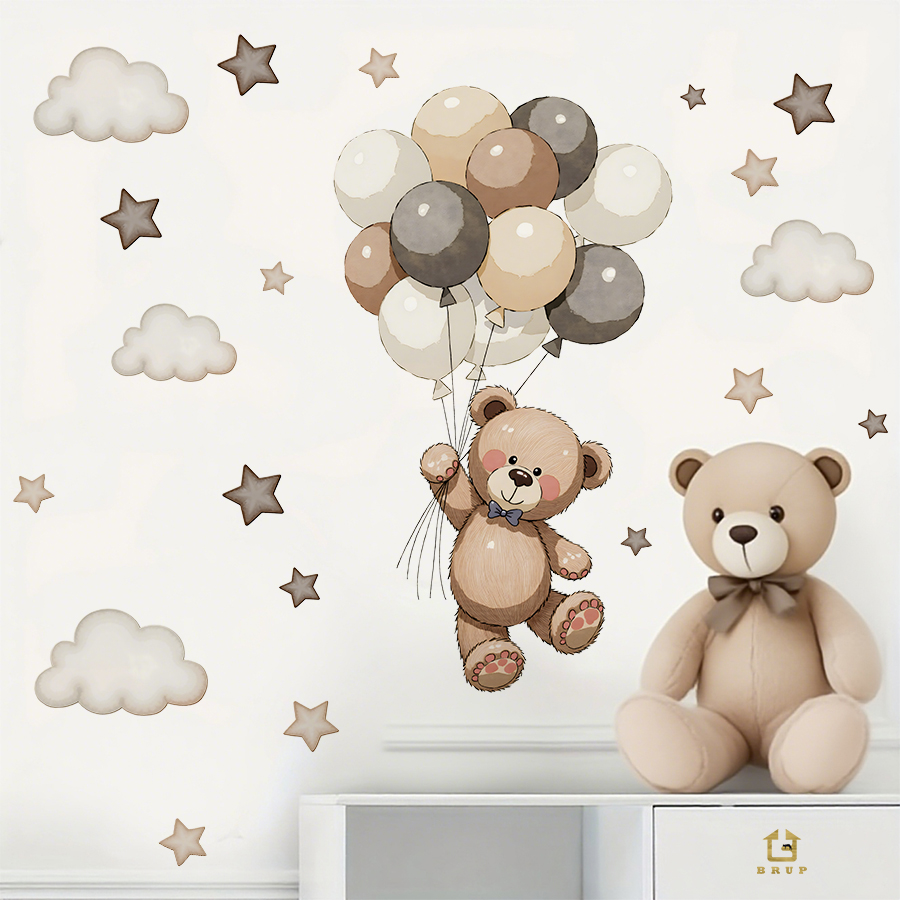 Adorable Teddy Bear Wall Decal - đánh giá và giá Baby Nursery Furniture