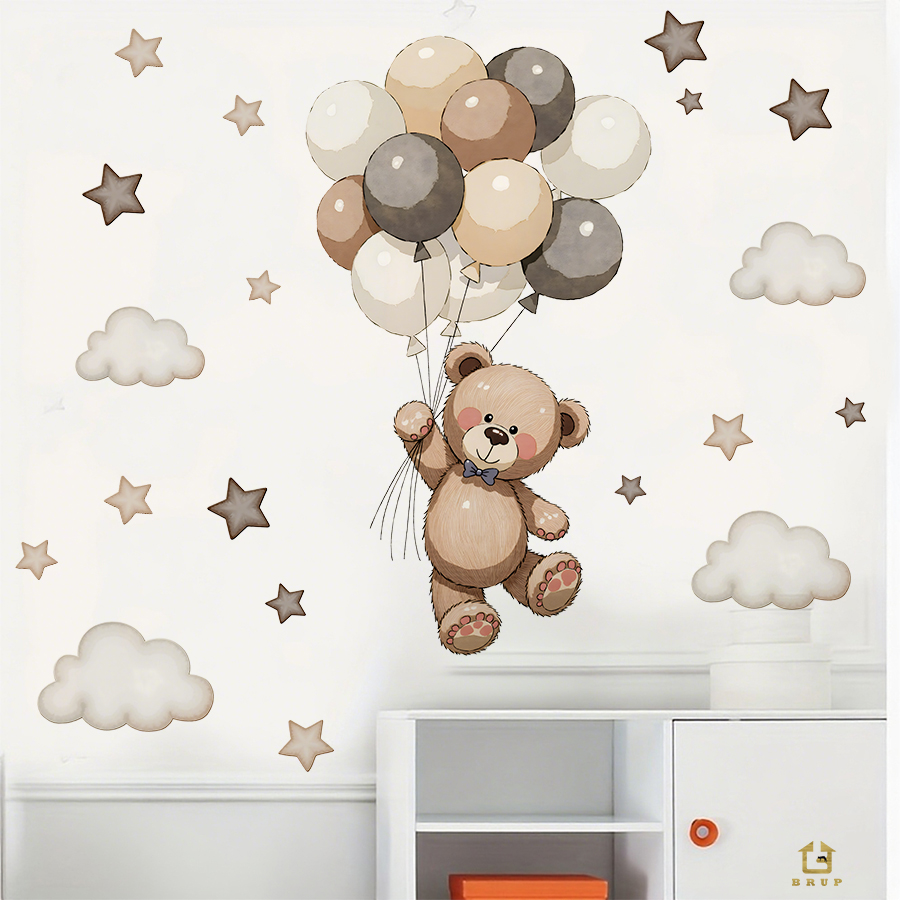 Adorable Teddy Bear Wall Decal - đánh giá và giá Baby Nursery Furniture