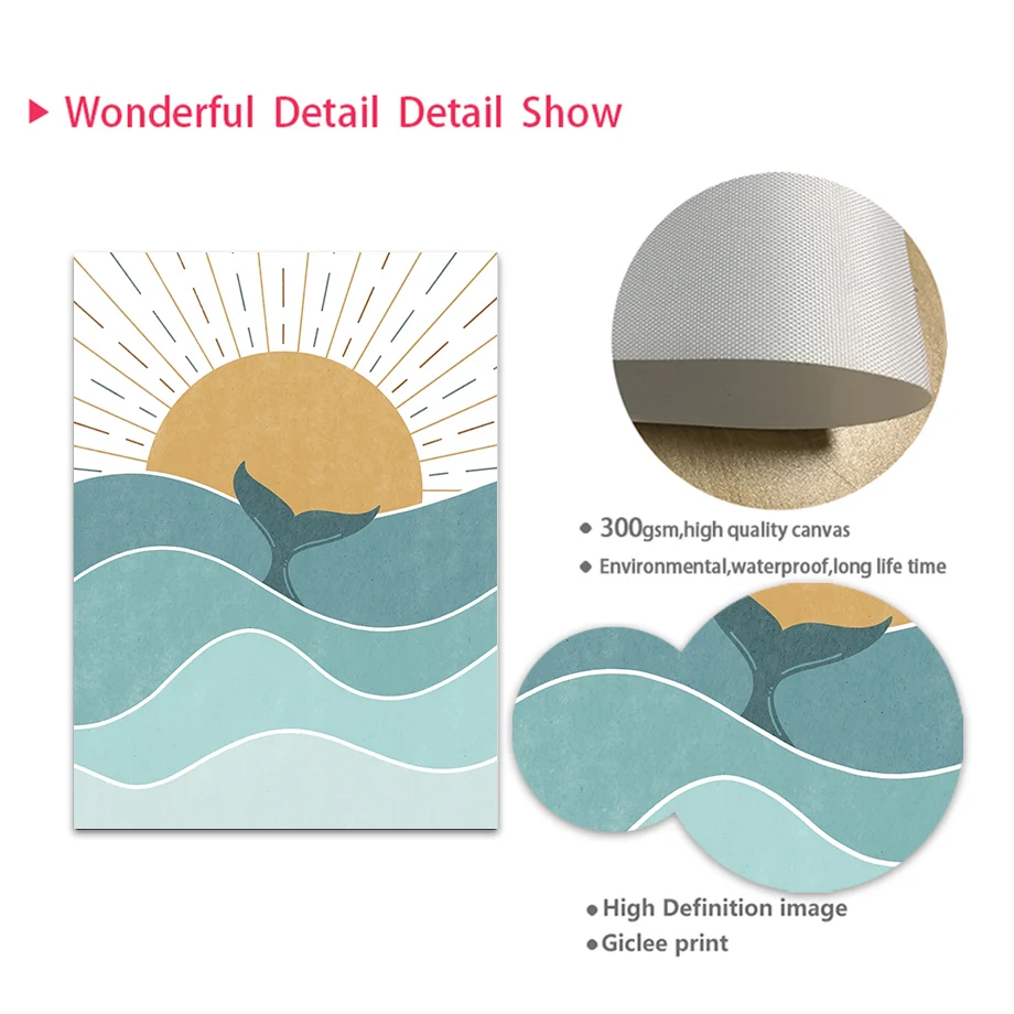 1pc frameless Fish Whale Seagu - đánh giá và giá Baby Nursery Quotes Wall Art