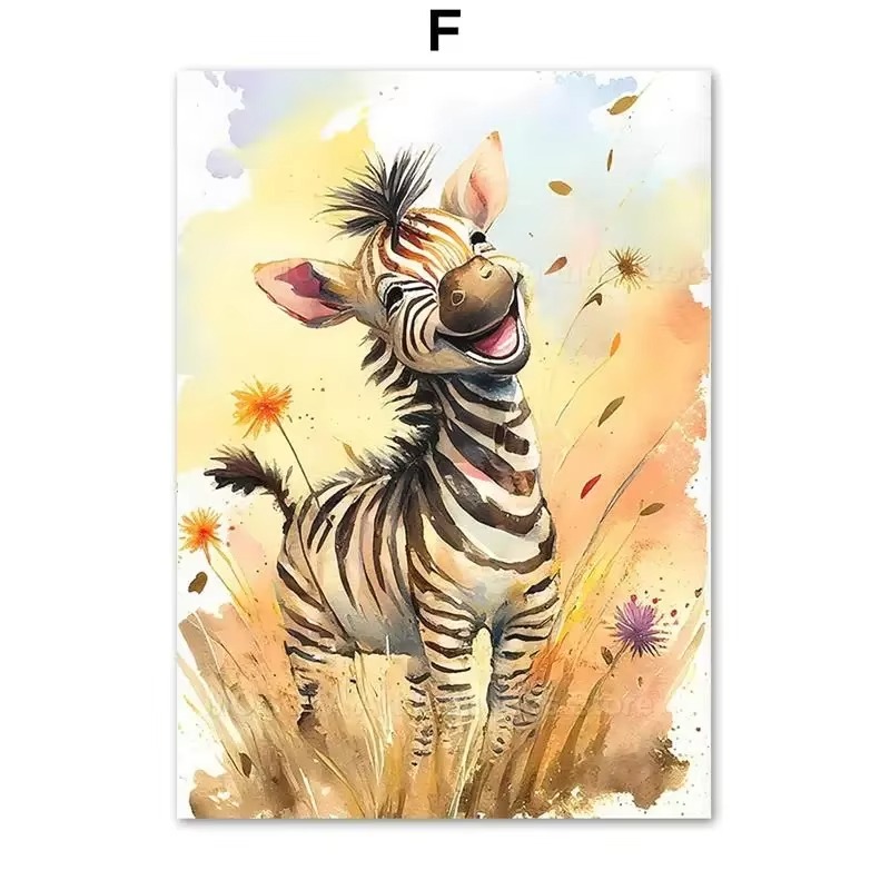 Watercolor Lion Giraffe Tiger  - đánh giá và giá Baby Nursery Animal Prints