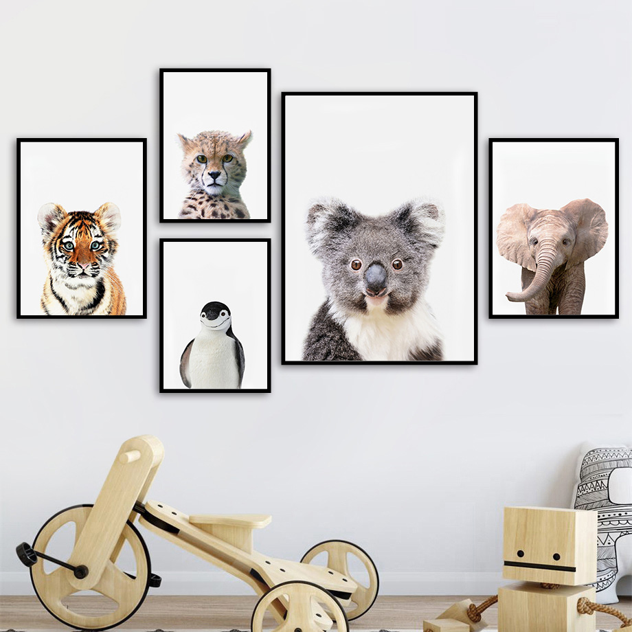 1pc frameless Canvas Painting  - đánh giá và giá Baby Nursery Jungle Animals