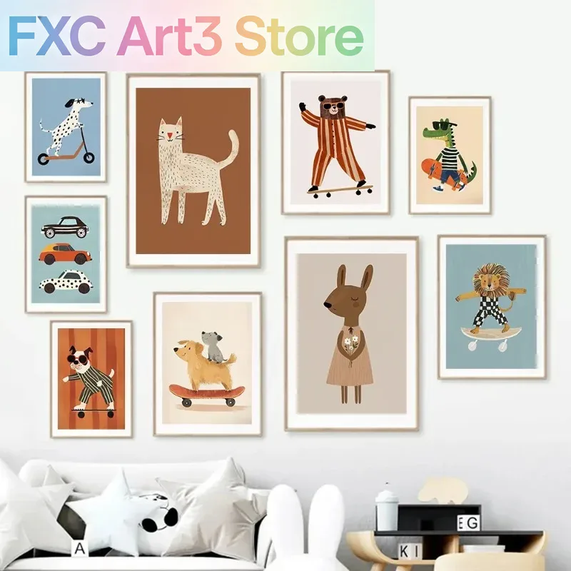 1pc frameless Funny Animals Ra - đánh giá và giá Baby Nursery Animal Prints