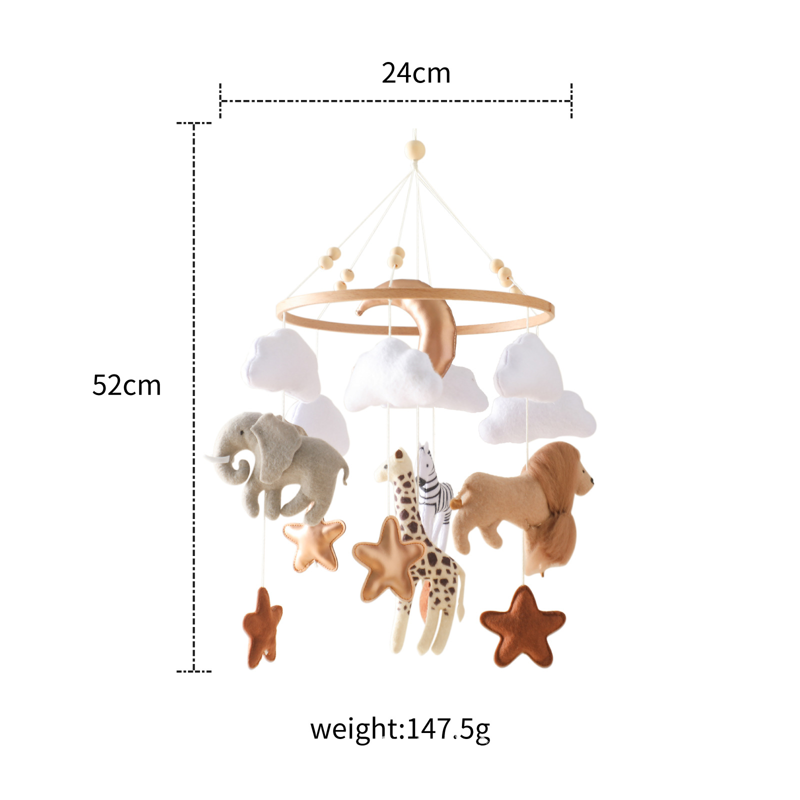 Hot Sale Nordic Handmade Felt  - đánh giá và giá Baby Nursery Jungle Animals