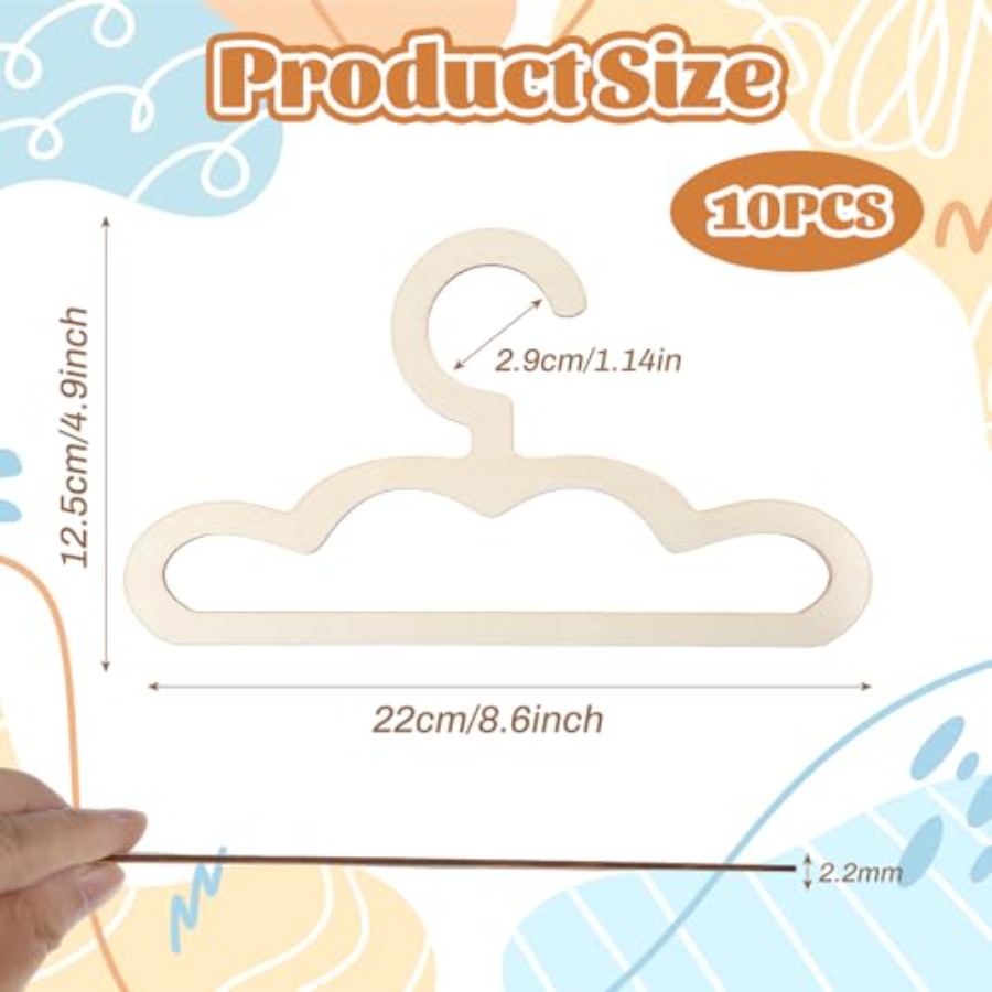 10Pcs Wooden Hangers for Baby  - đánh giá và giá Closet Organizer Baby