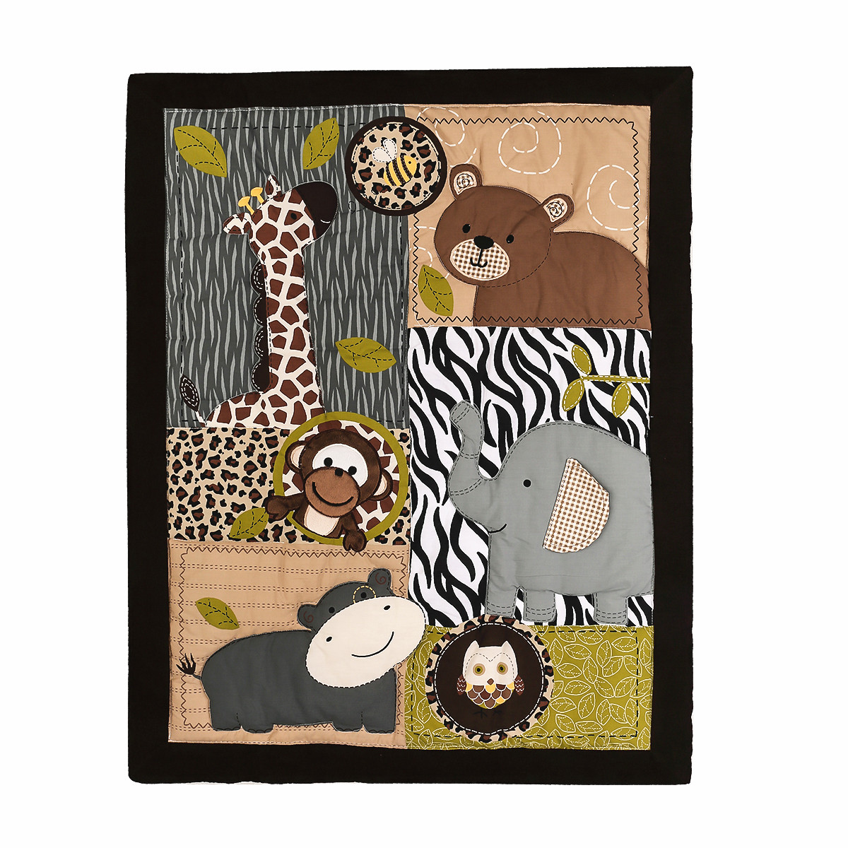 3Pcs Embroidered Newborn Baby  - đánh giá và giá Baby Nursery Jungle Animals